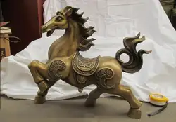 Китайский Бронзовый Фэн-шуй Богатство Деньги Боевой Конь Животных Благоприятный статуя