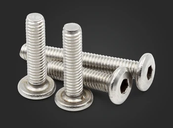 

100Pcs/lot SS304 M6*12 M6X12MM flat thin head hexagon socket screws Stainless Steel 304 bolts Chinese screws Cheap bolts