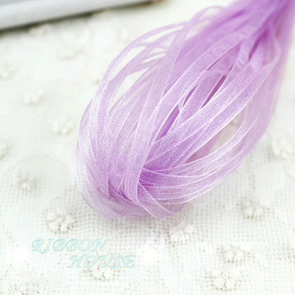 (20 meters/lot) 1/8'' (3mm) Lavender Organza ribbons Wholesale gift