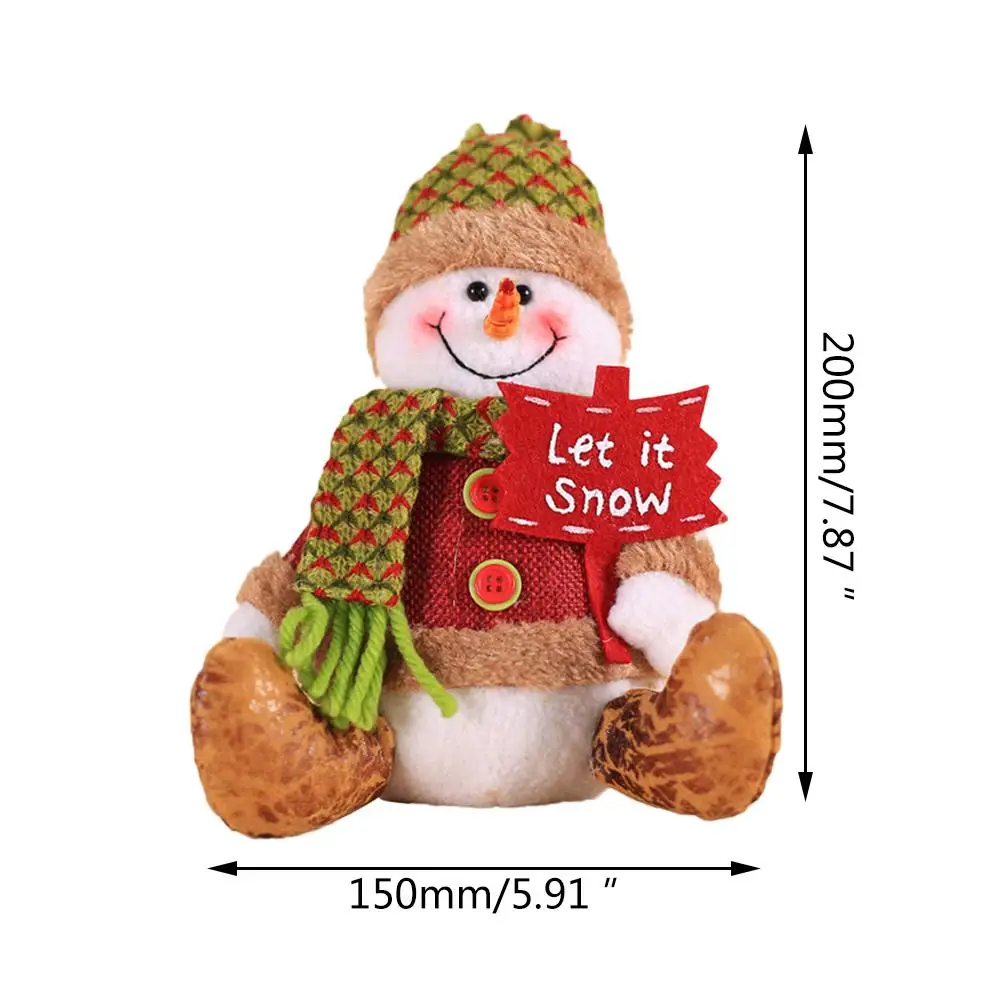 Рождество Санта Клаус плюшевые куклы украшения снеговик олень сидя осанка кукла подарок игрушка ветрина магазина настольные украшения