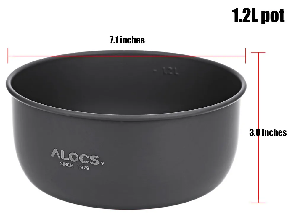 Panelas ao ar Fogão a Álcool Conjunto para Acampamento Fogão com Gripper Alocs Pessoa Livre Acampamento Cozinhar Caminhadas Piquenique Pot C05 2-4 11 livre acampamento fogão a álcool cozinhar conjunto