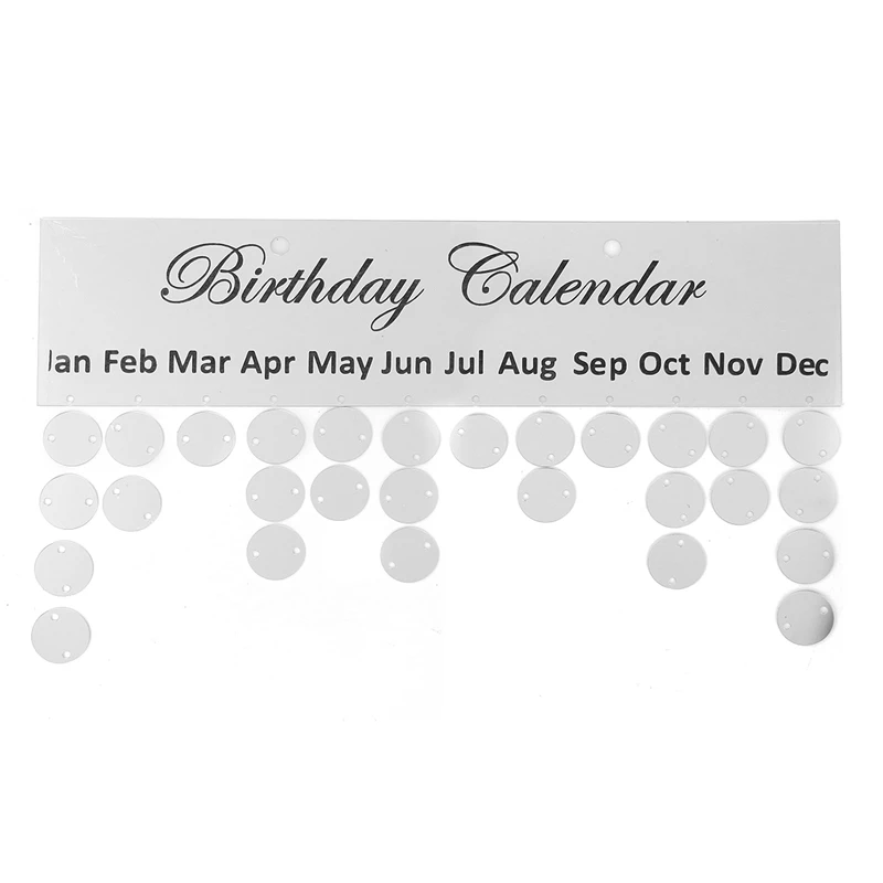Kicute 1 шт. серебристый, черный день рождения доска-календарь DIY Семья на день рождения календарь особенные даты Планерная доска подвесной Декор подарочный набор - Цвет: Silver Mirror