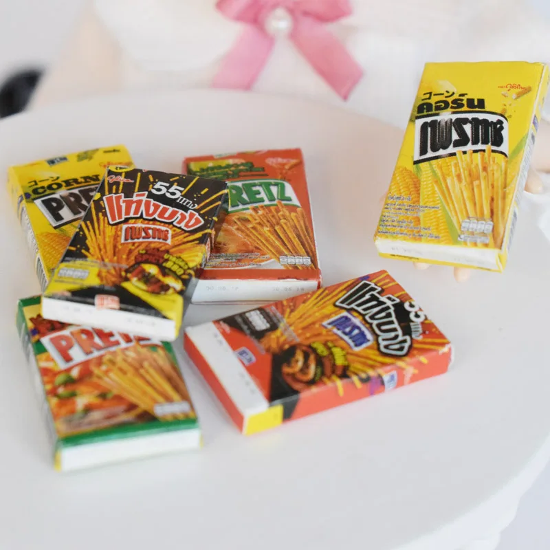 

6 Boxes Mini Cookies Model Pretend Play Dollhouse Miniature Doll Food Toy for Blyth Pullip Doll Accessories