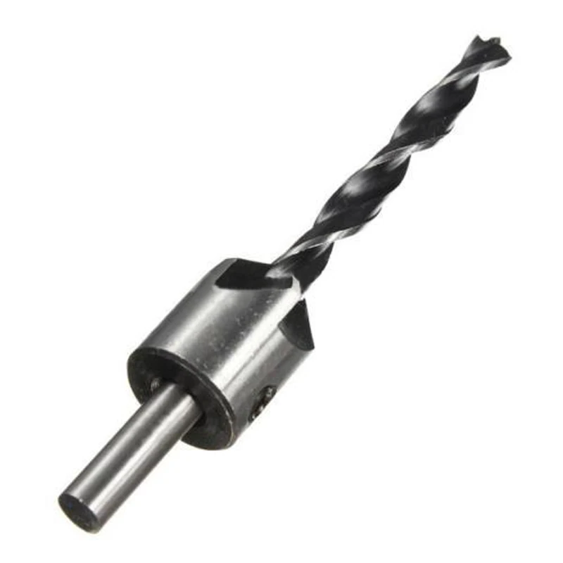4pcs HSS 5 Flute Countersink Drill Bit Set Carpentry Reamer Woodworking Chamfer For Wood Milling Tool 3-6mm