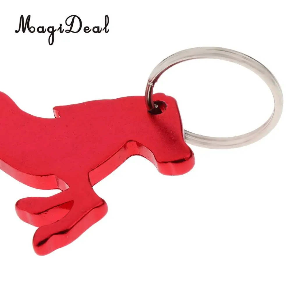 MagiDeal 3 Style Alloy Horse Bottle Opener Key Ring Keychain Bag Pendent Red