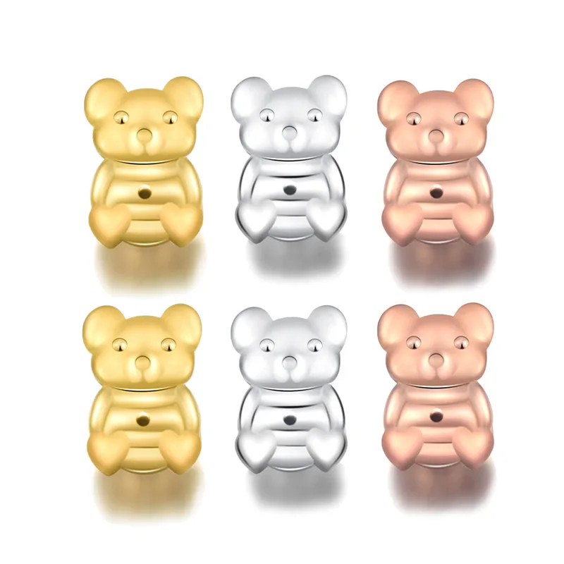 

ROMAD Lucky Bear Earring Back Women Earring support Rose Gold and Silver Color as seem on TV Female Earring Accessories R4