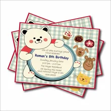 14 шт./партия, милые игрушки и кексы приглашения на день рождения, детский душ, приглашает на день рождения, изделия для декорации