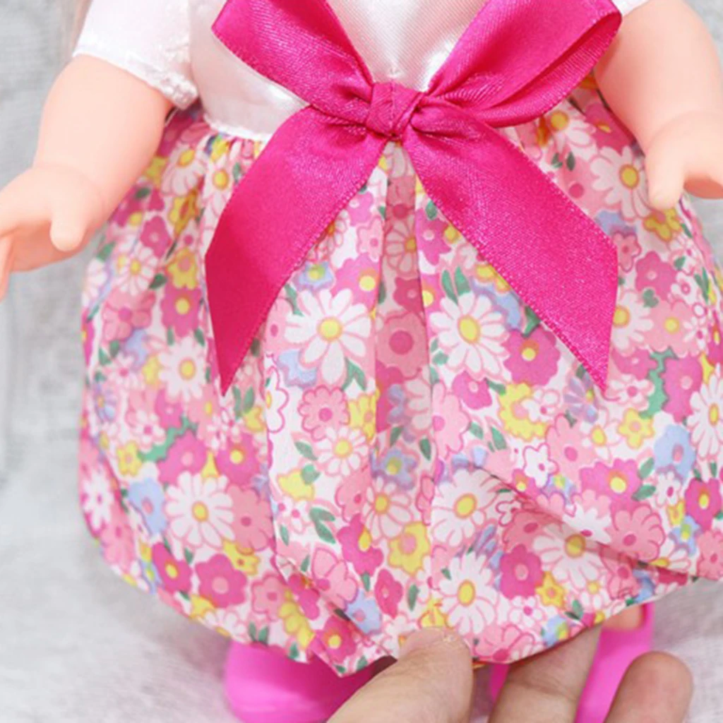 25cm Pink dress+Headband set for baby dolls Handmade Fashion Dress For Mell chan Dolls Accessories girls birthday gift