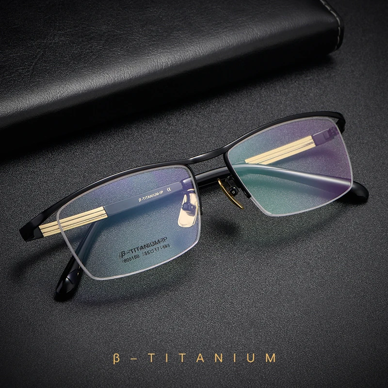 Handoer бета-титановая оправа для очков для мужчин, очки, очки, оптические очки по рецепту, металлические очки Browline style