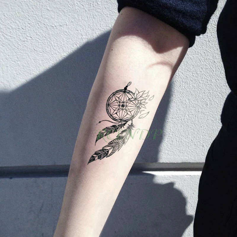 

Waterproof Temporary Tattoo sticker feather dreamcatcher dream catcher tatto flash tatoo fake tattoos for women girl men