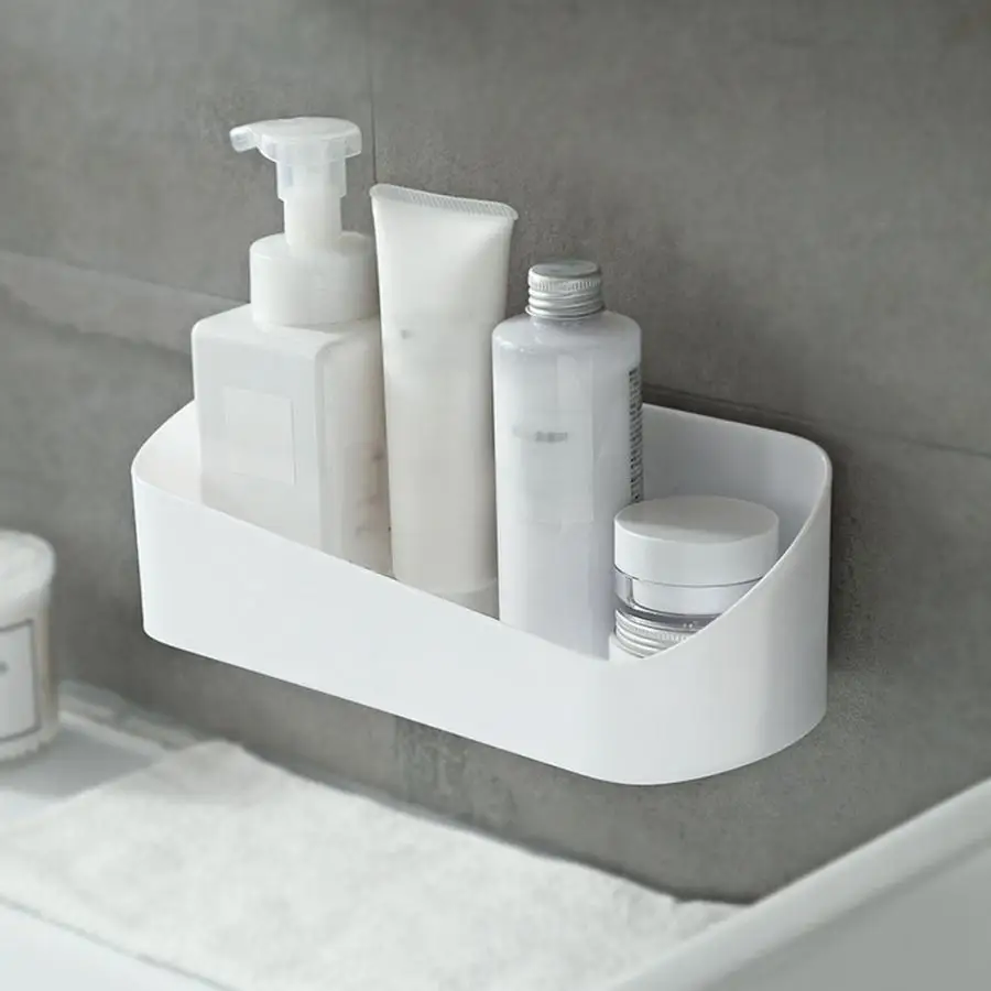 

Bathroom Shelf Qrganizer Geometric Shape Wall Hanging Storage Rack Adhesive Non-Drilling Wall Holder Shampoo Holder for Kitchen