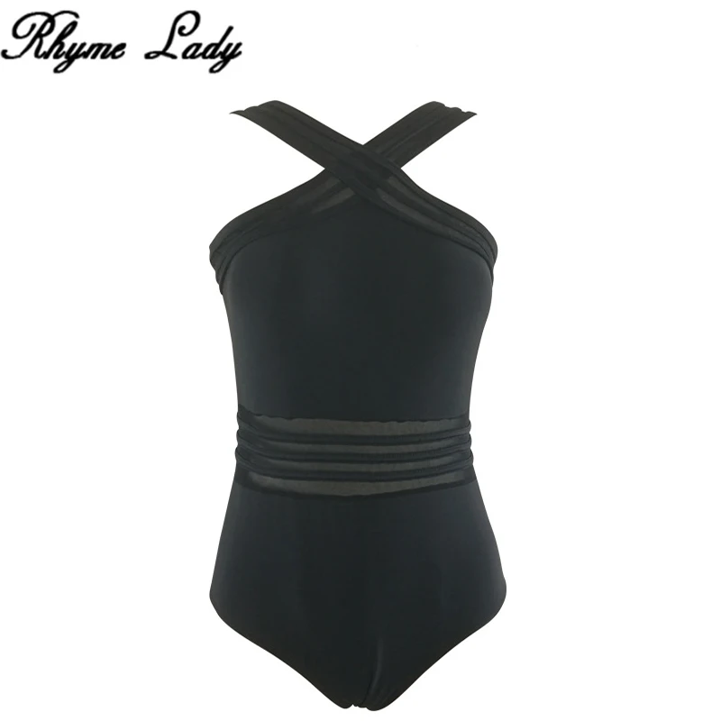 Rhyme Lady new one piece swimsuit sexy mesh swimwear women solid color Monokini Brazilian push up swimming suit XXL | Спорт и