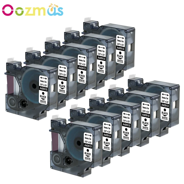 Cheap Oozmas 10pcs Label Cartridge for Dymo black on white For DYMO 9mm 40913 Compatible for DYMO D1 Label Tape Maker Printer Ribbons Cheap Oozmas 10pcs Label Cartridge for Dymo black on white For DYMO 9mm 40913 Compatible for DYMO D1 Label Tape Maker Printer Ribbons