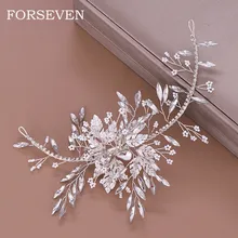 Rhinestone Leaf Hair Clip Headband For Women Bridal Tiara Hair Jewelry Wedding Hair Ornaments