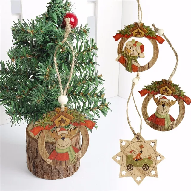 1pc christmas wooden pendants