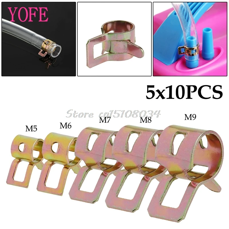

50Pcs 5/6/7/8/9mm Spring Clip Fuel Line Hose Water Pipe Air Tube Clamps Fastener S08 Wholesale&DropShip