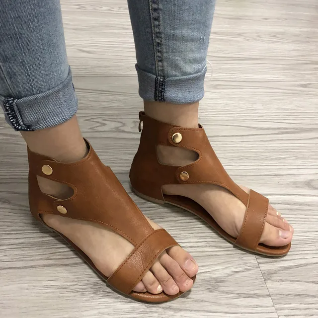 Summer Ladies Women Sandals Fashion Flat Roman Shoes Casual Shoes-in ...
