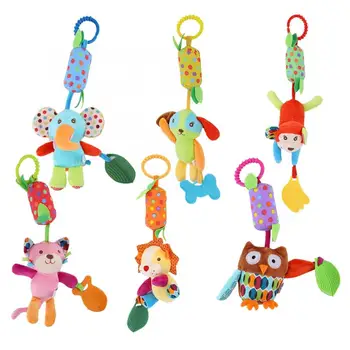 

Infant Toys Kids Baby Bed Crib Stroller Cartoon Animal Hanging Plush Toy Baby Stroller Plush Rattle Toys Soft Styles Toys Gift
