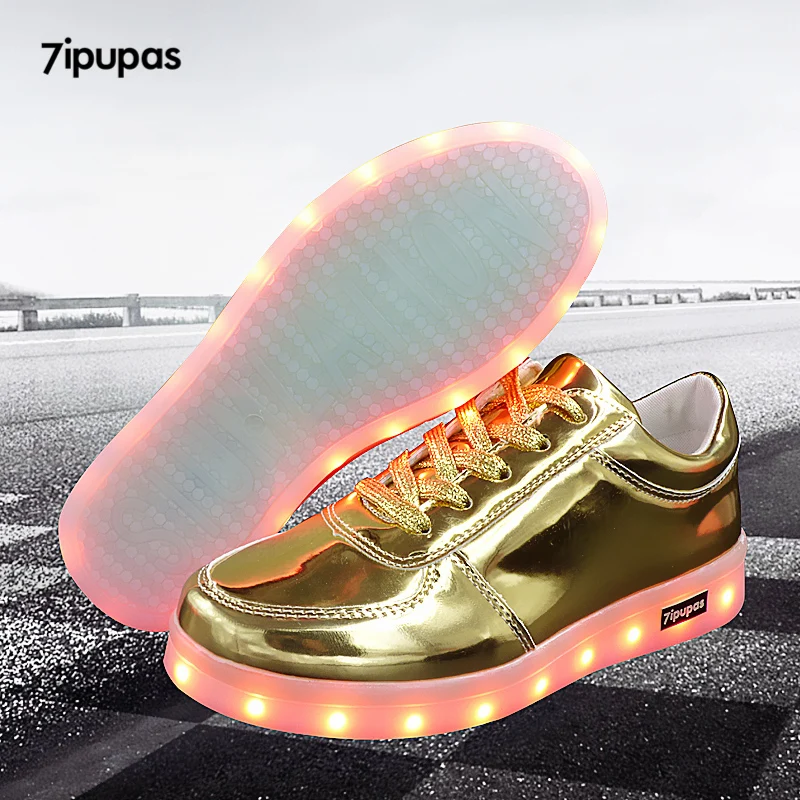 7ipupas New Homme luminous sneakers boys girls Chaussures Lumineuse 11 colors Gold Led Shoes kids Glowing Casual Unisex 30-44 sports shoes kids sneakers kids shoes kids sports shoes