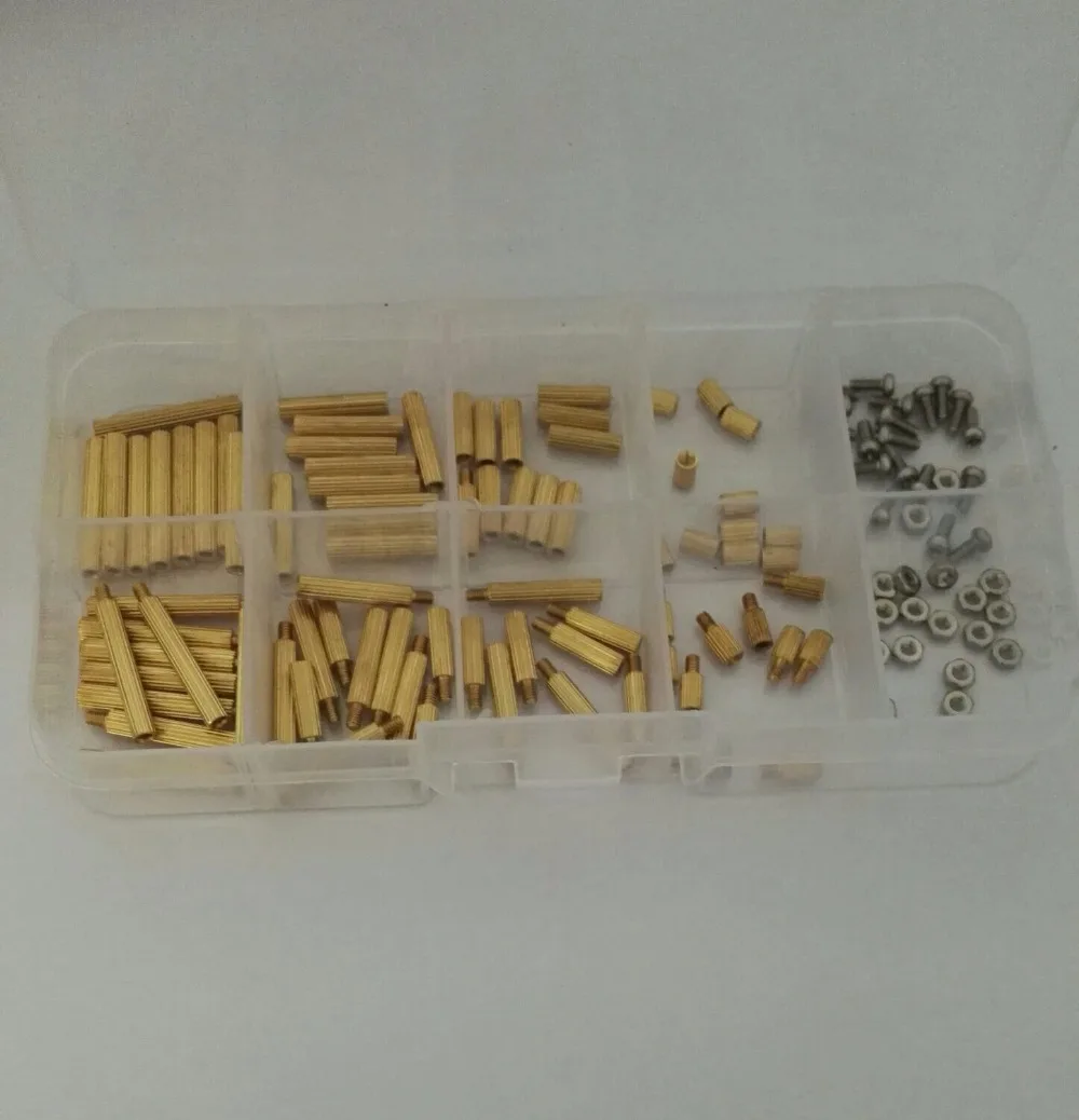 M2 120pcs/set Male x Female Long Screw Bolt Brass Standoff Spacer