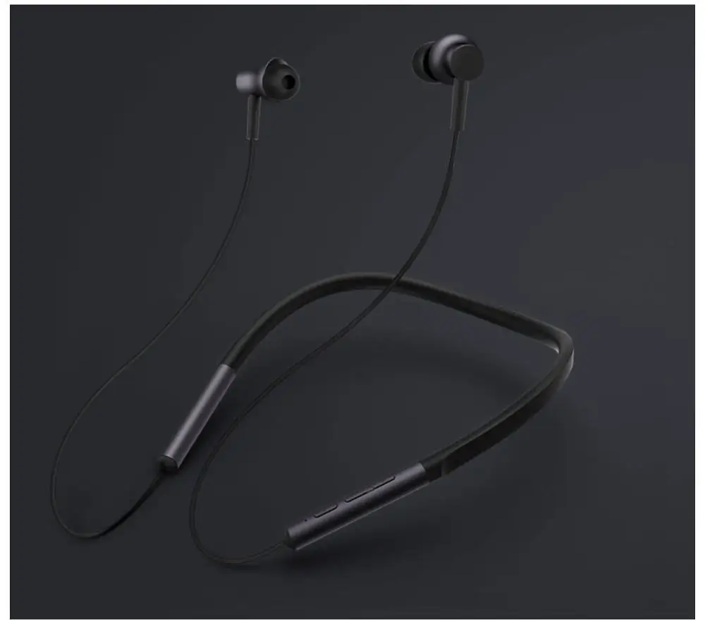 Xiaomi ожерелье с Bluetooth наушники беспроводной спортивные mic музыка Магнитная Стильная мода телефон воротник гарнитура - Цвет: Black