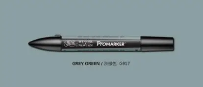 Winsor& Newton ProMarker двойной наконечник графический маркер-серый и черный - Цвет: Green Grey