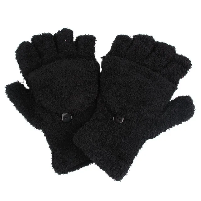 Valink новые модные женские теплые зимние перчатки без пальцев, высокое качество, женские перчатки, подарок - Цвет: Черный