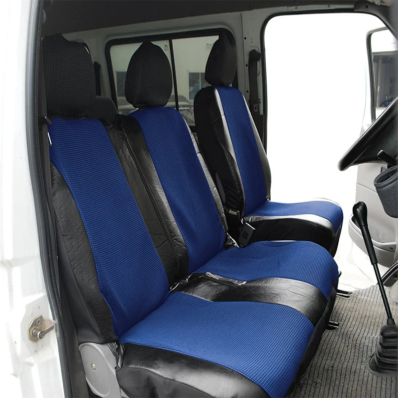 1+2 Seat Covers Car Seat Cover for Transporter/Van, Universal Fit with Artificial Leather,Truck Interior Accessories