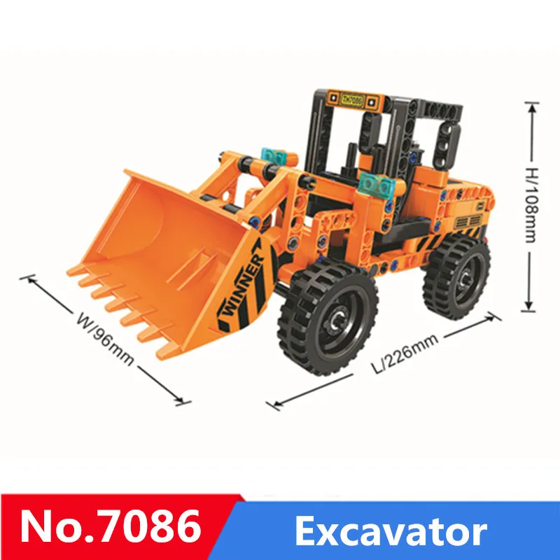 

199PCS Technic Series Building Blocks Excavator Bricks Loading Vehicle Model Compatible wiht Legoed Toy 7086 Toys For Children