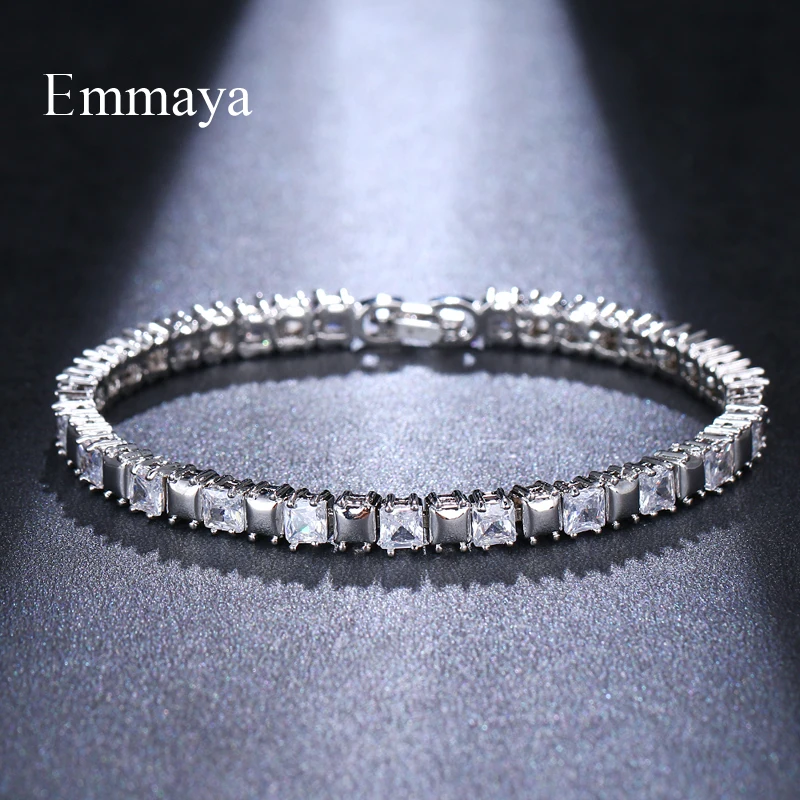

Emmaya Silver Plated Cubic Zircon Simplicity Female Shining Bracelet Fashion Delicate Chain Trend Party Night Club ornaments