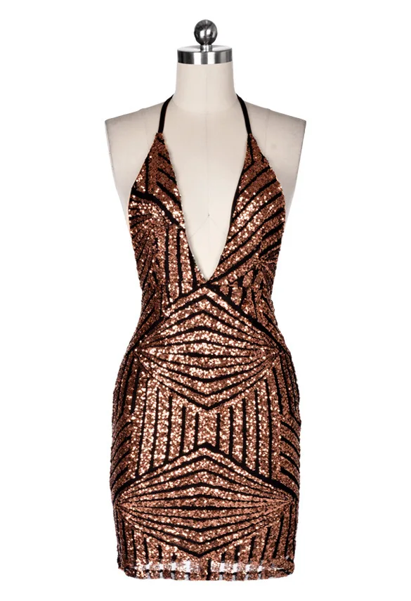 

Women Sexy Deep V Strap Glitter Sequined Backless Dresses Christmas Halloween New Year Party Dress Vestidos De Festa Ropa Mujer