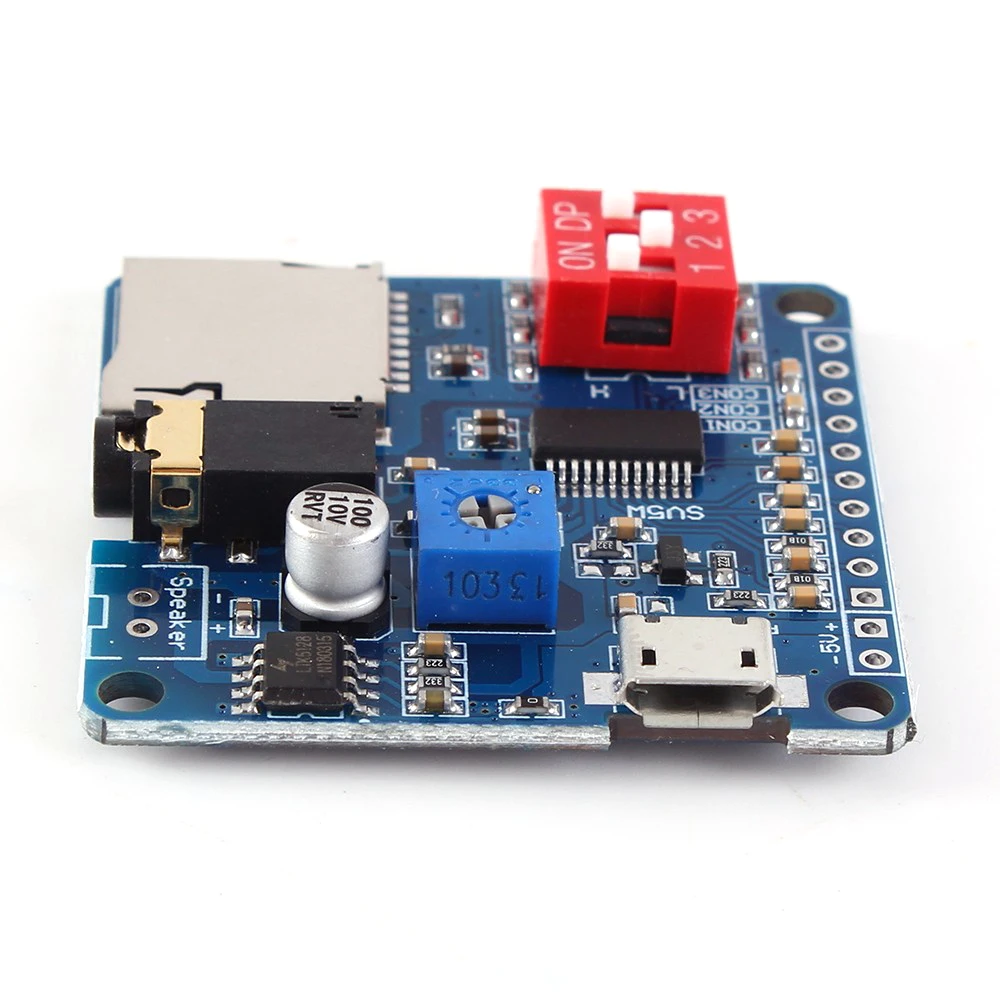 Voice Playback Module MP3 Music Player UART I/O Trigger Amplifier Class D 5W SD/TF Card For Arduino 64MBit 8M Storage