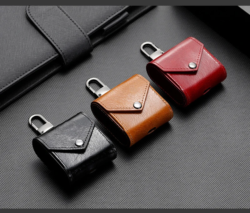 PU Leather Case For Airpods Business Luxury Cases For Air Pods Wireless Earpods Earphones For Apple Ear Pods Case With Strap (13)