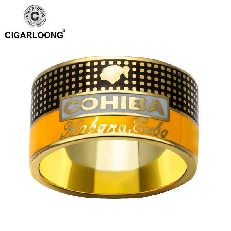 COHIBA сигарное кольцо позолоченное кольцо из стерлингового серебра 925 пробы креативное ювелирное изделие CP-0031