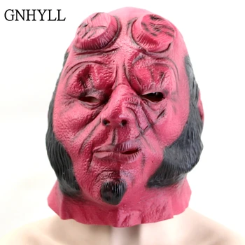 

GNHYLL Superhero Hellboy Masks Horror Movie Cosplay Adult Latex Mask for Halloween Horrible Mask Party Mask