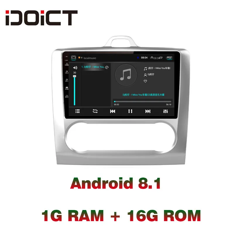Excellent IDOICT  Android 8.1 Car DVD Player GPS Navigation Multimedia For Ford Focus Radio 2005-2011 car stereo bluetooth 3