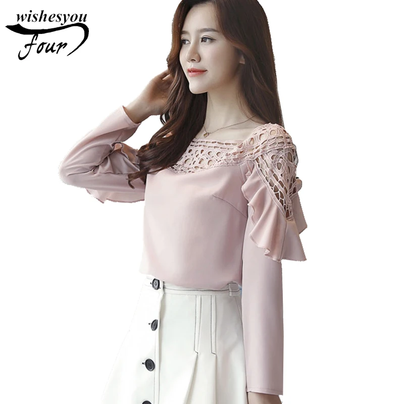 Spring Autumn Shirt Women 2019 Woman Chiffon Blouse Long