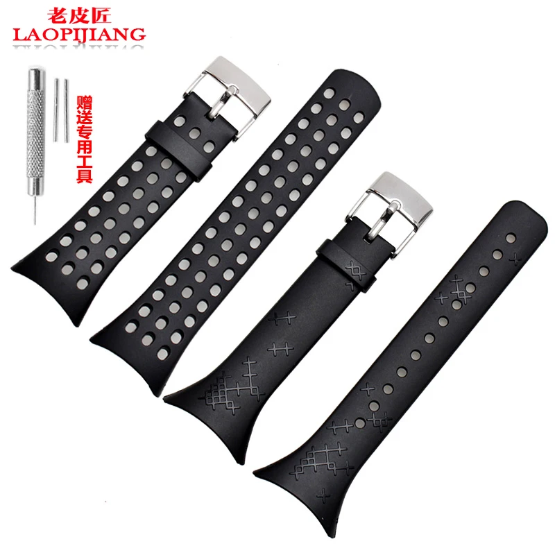 

Laopijiang hight quality fit SUUNTO M Series M1 M2 M4 M5 Pin buckle Pine rubber strap black watchband for men and women +Tools