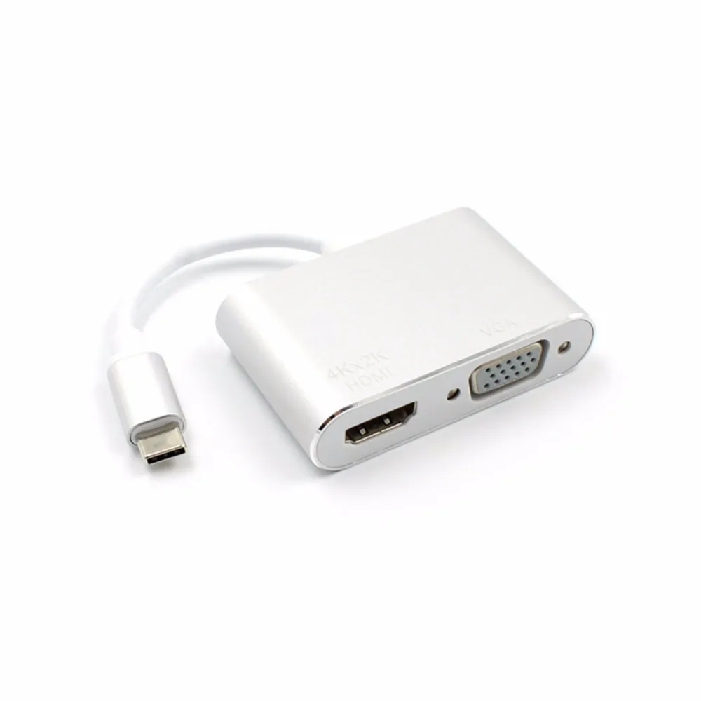 USB 3.1 Type C USB-C to HDMI Adapter 4K HD 1080P 2 in 1 USB-C to VGA Converter Cable for Apple Macbook Chromebook dell USB 3.1 Type C USB-C to HDMI Adapter 4K HD 1080P 2 in 1 USB-C to VGA Converter Cable for Apple Macbook Chromebook dell