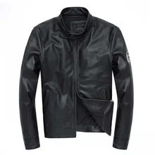 Для мужчин s кожаная куртка Для мужчин Природный Теплые пальто Slim Fit черный Повседневное мальчика кожа Костюмы пальто весна