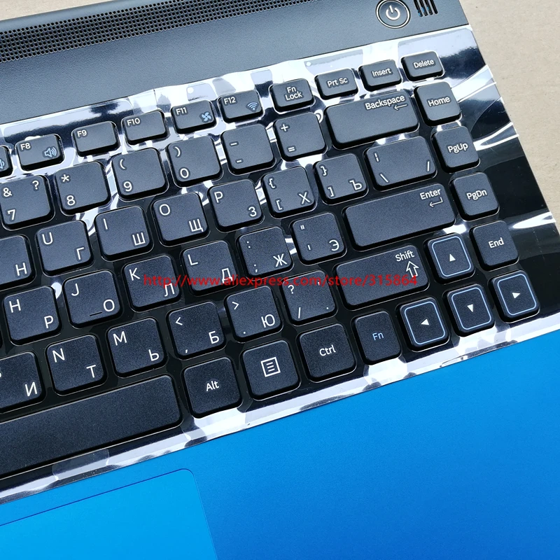 Русский Клавиатура ноутбука с тачпадом Упор для рук для samsung 300E4C 3430EA NP300E4A 305E4A 300e4x 300E43 3431EX RU синий