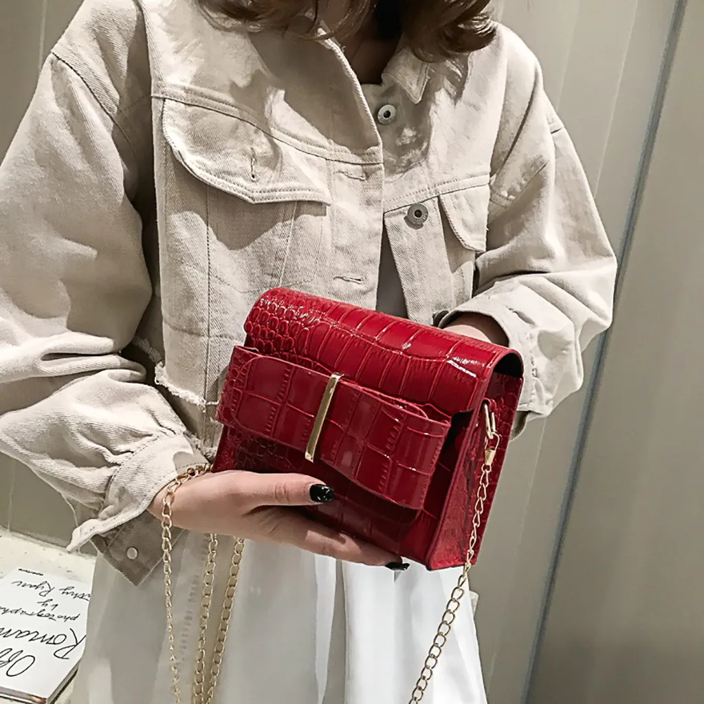 Crocodile Pattern Crossbody Bags For Women Small Chain Handbag small bag PU Leather Hand Bag Ladies Designer Evening Bags