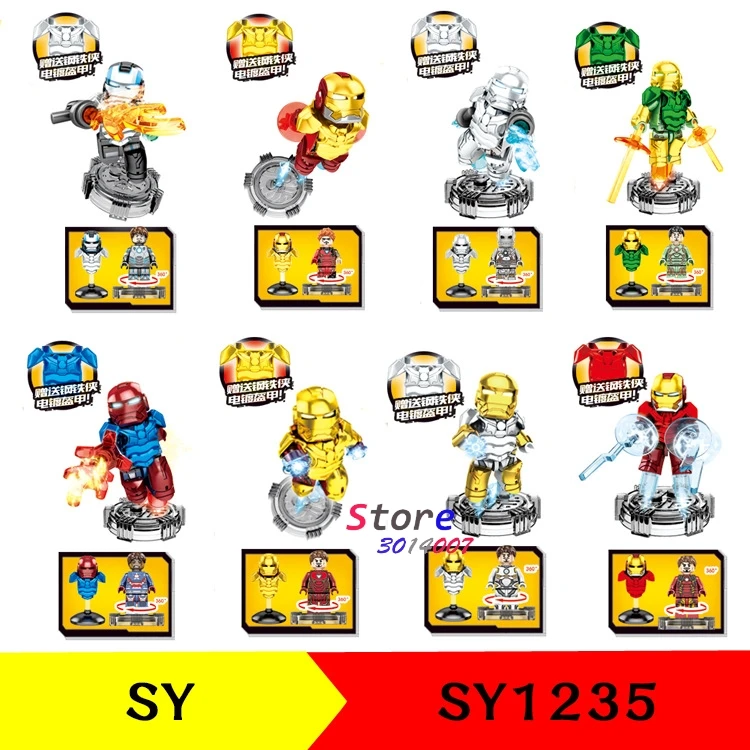 

1/Set Iron Man IronMan War Machine New Marvel Avengers 4 Endgame Infinity War Figures Deadpool building blocks toys for children