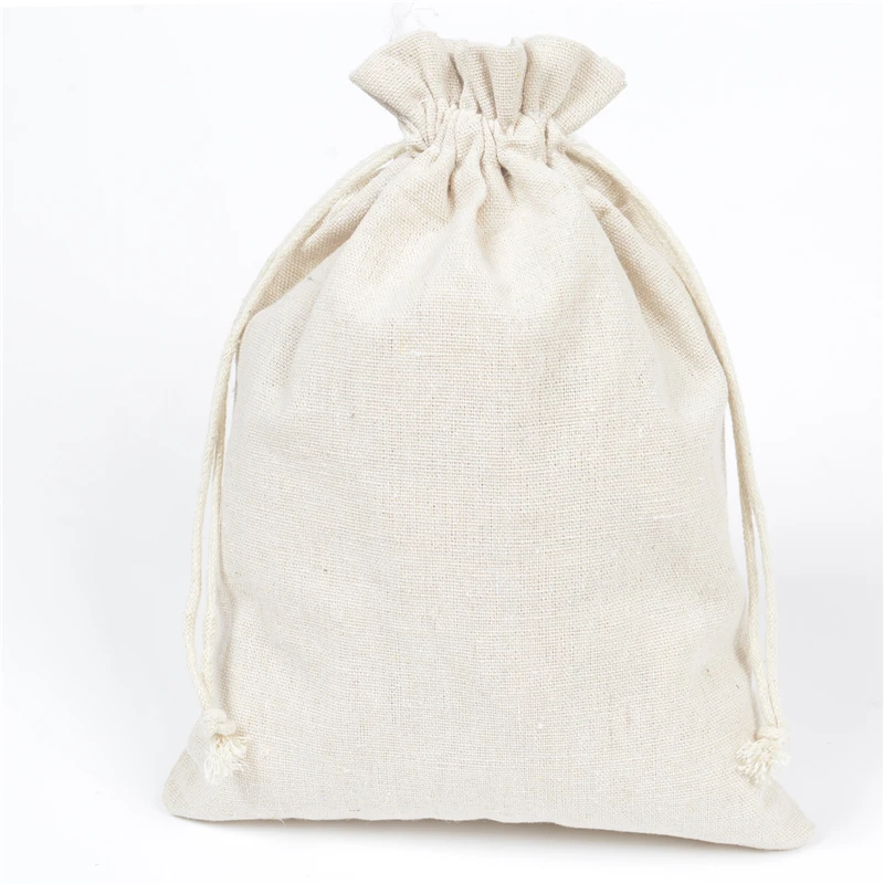 50pcs 17*23cm Muslin Cotton Drawstring Pouch Festival Party Favors
