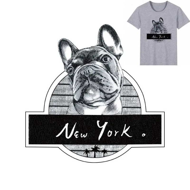

3pcs 21x21cm Fashion dog Pattern Iron On Patches Stickers Washable Appliques A-level Heat Transfer For DIY Accessory Clothes