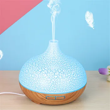 

Searide 400ML Ultrasonic Air Humidifier Aroma Diffuser Wood Grain LED Night Light Electric Essential Oil Diffuser Aromatherapy