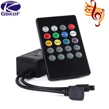 20 Ключ Музыка ИК пульт дистанционного управления черный звук сенсор пульт дистанционного управления для RGB светодиодные ленты Высокое качество