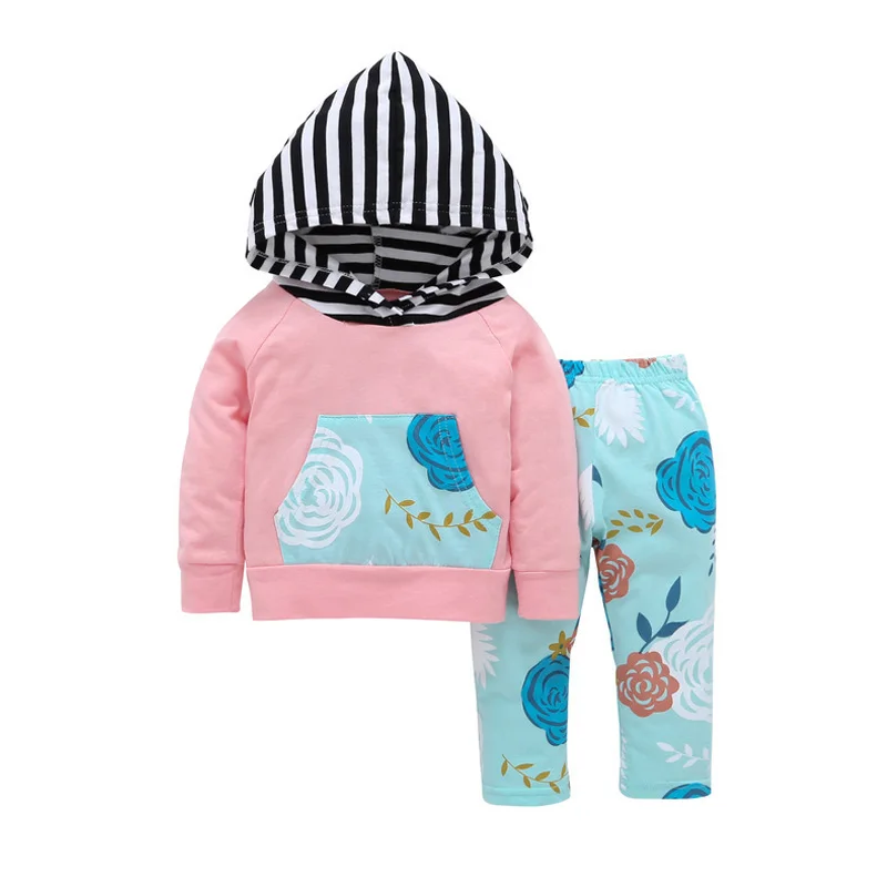 European Style Infant Baby Girls Clothes Spring Autumn 2017 New Printed