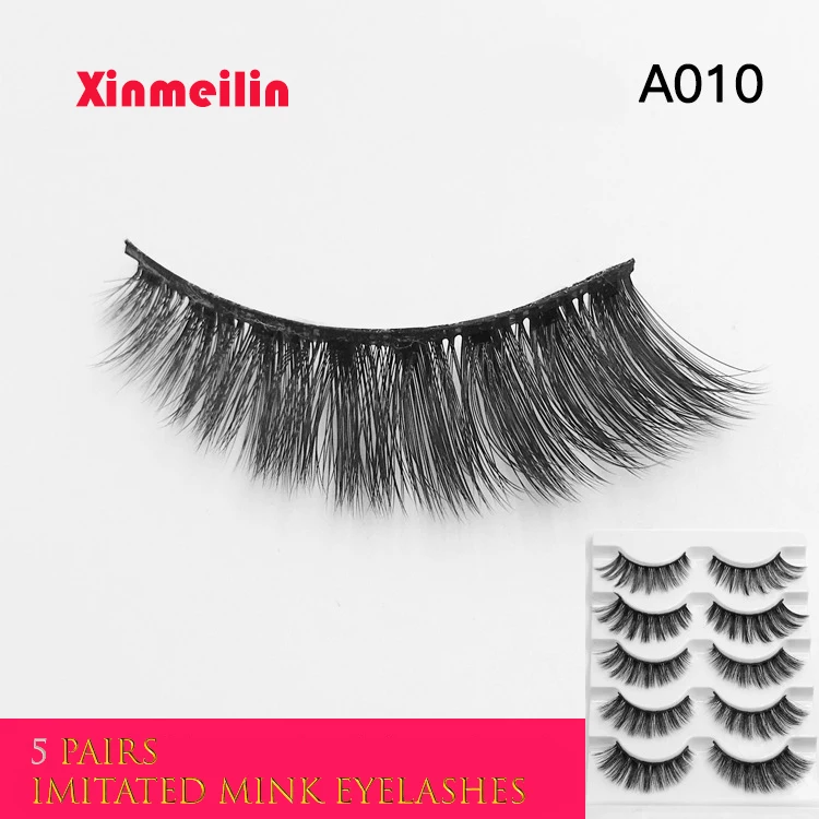 

eyelashes 5 pairs 3D faux natural long thick individual false eyelashes extension lashes wholesale eyelashes with eyelash boxess