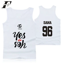 Топ на бретелях два раза Да или да, топ на бретелях с принтом s, дважды Abum Корея KPOP блузка harajuku Летний жилет без рукавов, плюс размер